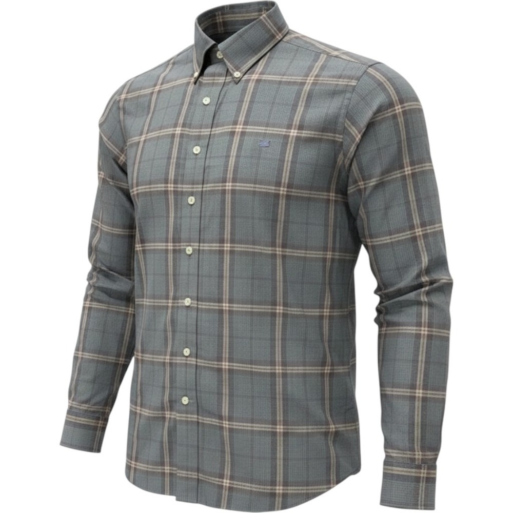 Southern Marsh Performance Button Down Shirt Mens L Blue Plaid Long Sleeve Logo